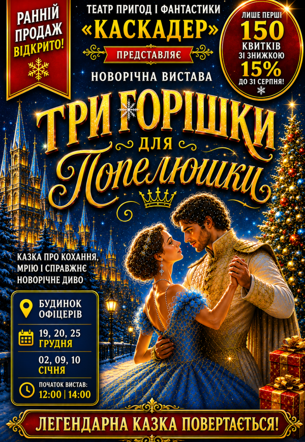 Новогодний музыкальный спектакль "Три орешка для Золушки"
